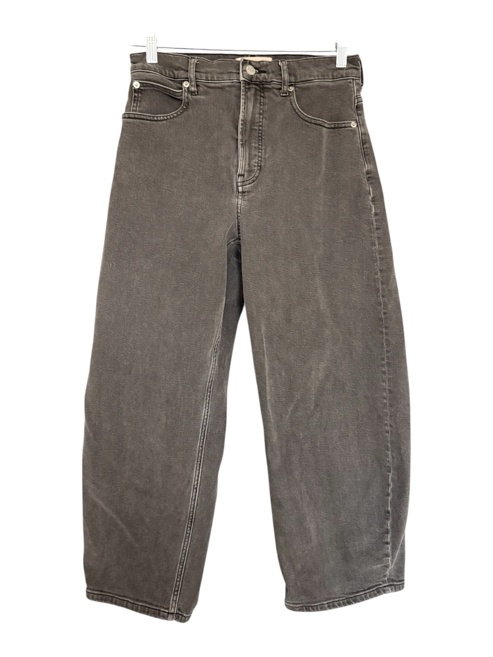 Everlane Way-High Curved Barrel Jeans 29 Charcoal Wash Cropped